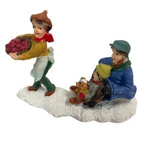 Merrybrite Christmas Figurines Family Sledding Scene Collectible